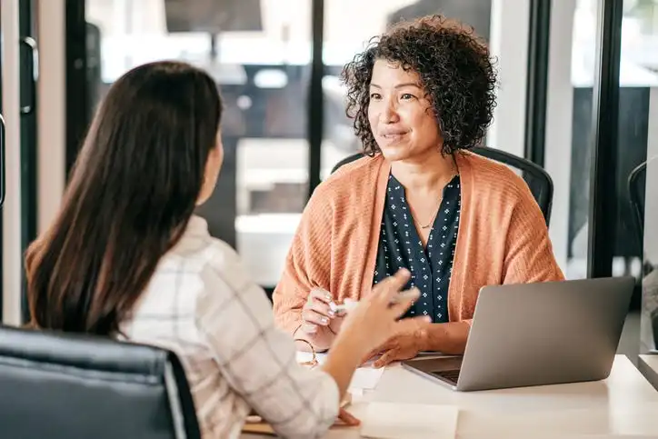 financial planning client working with financial advisor